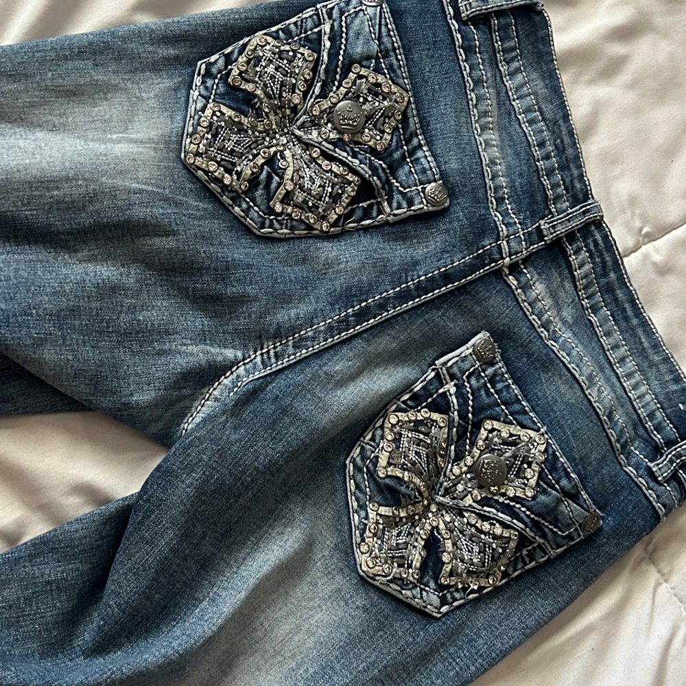 Rebel&Soul Skinny Embroidered Denim Jeans